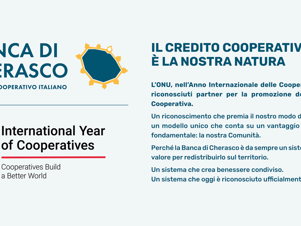 Banca di Cherasco partner dell'ONU per promuovere l'Anno Internaz